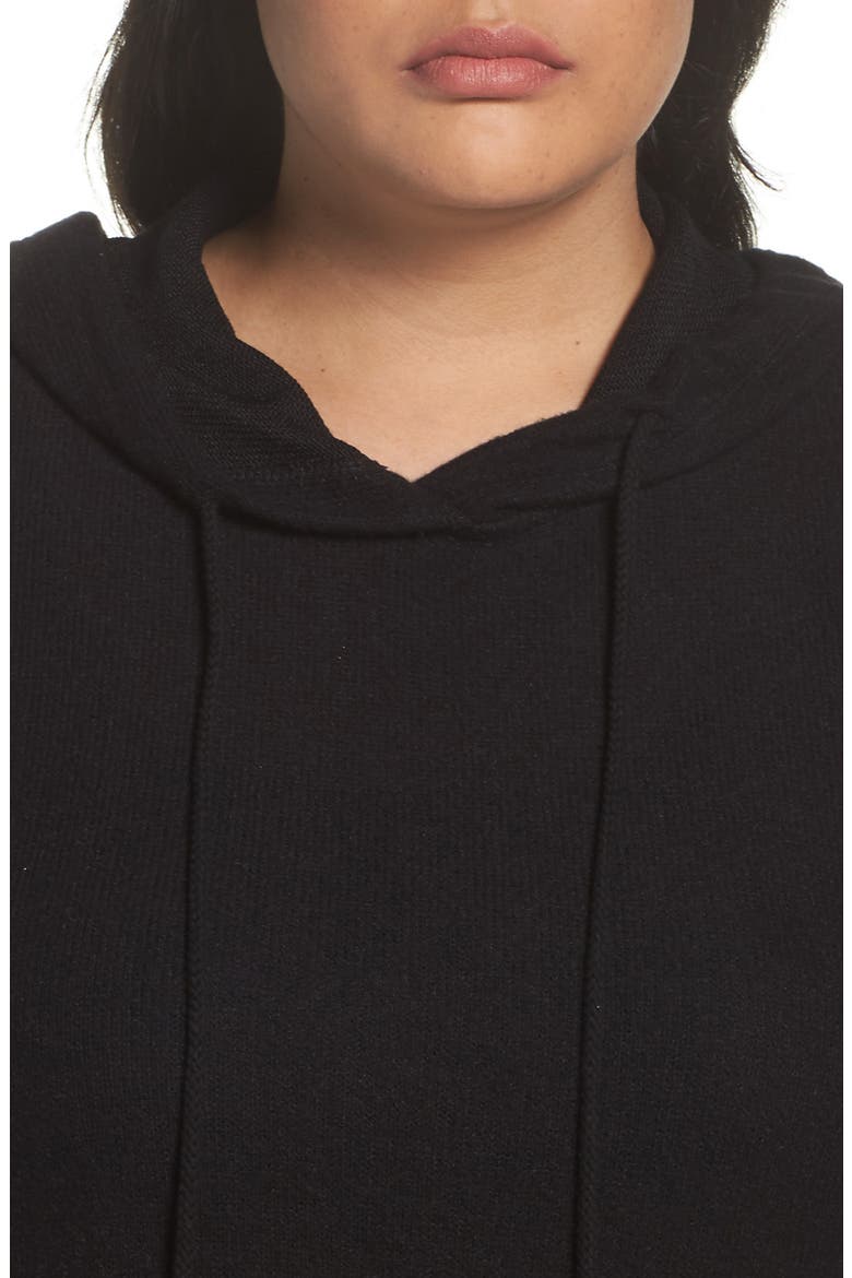 Hooded Knit Tunic, Alternate, color, BLACK