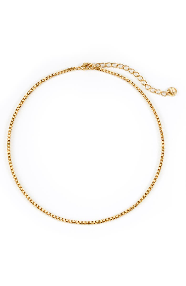 Brook and York Emma Box Chain Choker, Main, color, Gold