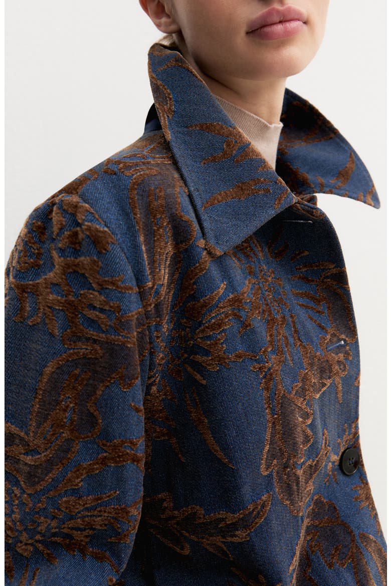 Jacquard Stand Collar Jacket, Alternate, color, BLUE JEANS