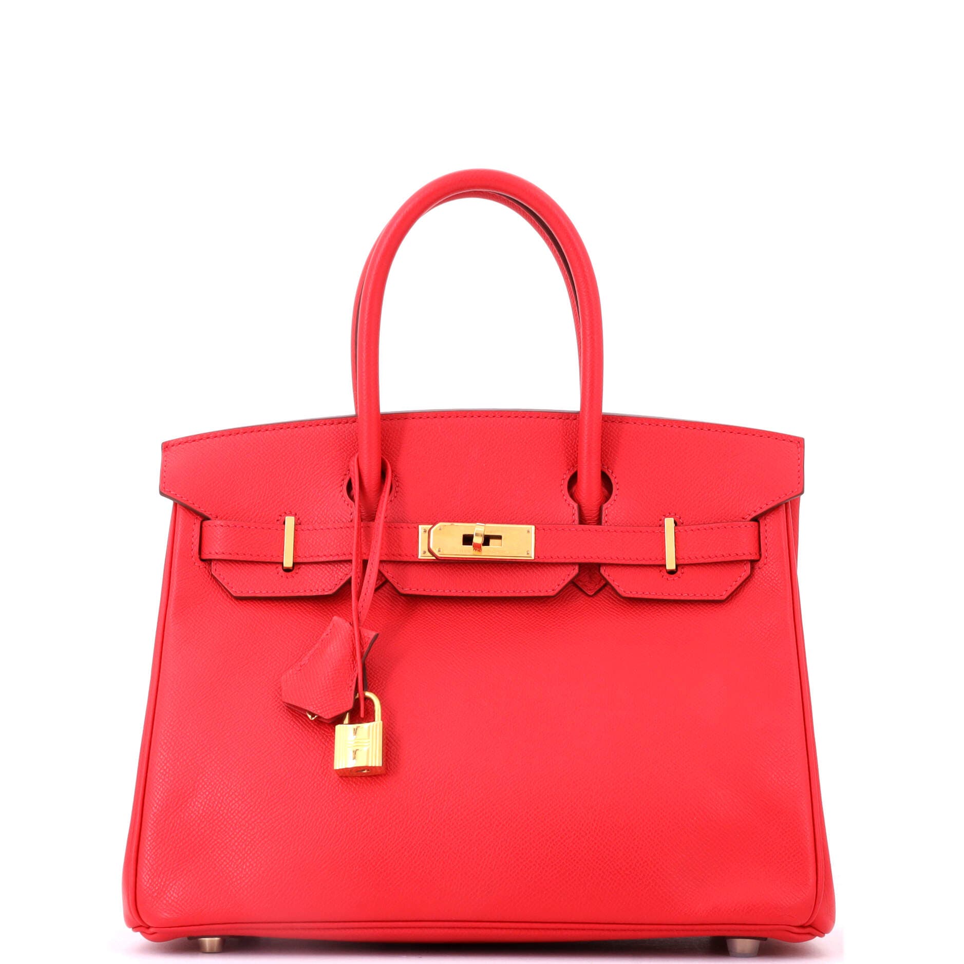 Pre-Owned Hermes Birkin Handbag Red Epsom with Gold Hardware 30, Main, color, Bougainvillier