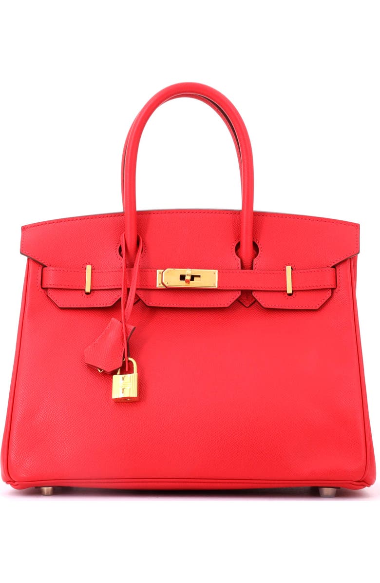 Pre-Owned Hermes Birkin Handbag Red Epsom with Gold Hardware 30, Main, color, Bougainvillier