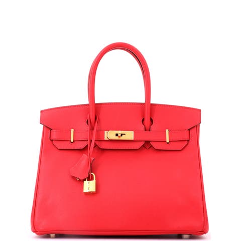 Birkin Handbag Red Epsom with Gold Hardware 30