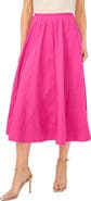Halogen® Pintuck Cotton Midi Skirt