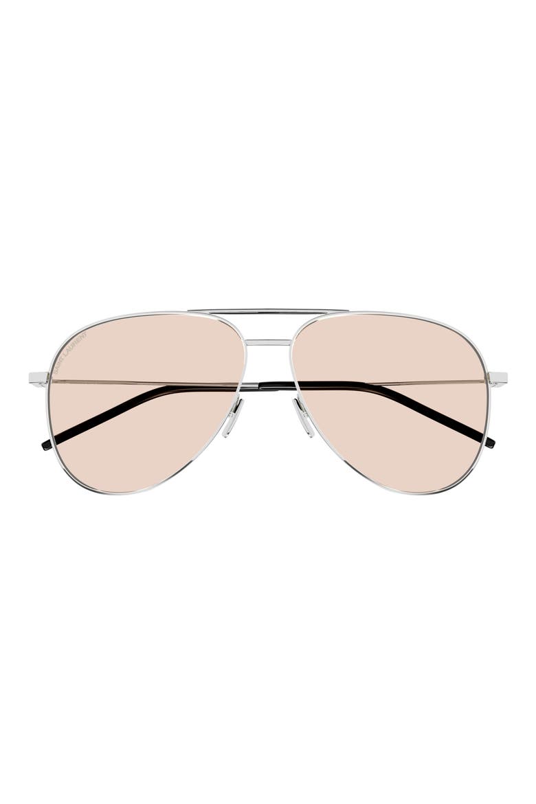 59mm Pilot Sunglasses, Main, color, SILVER