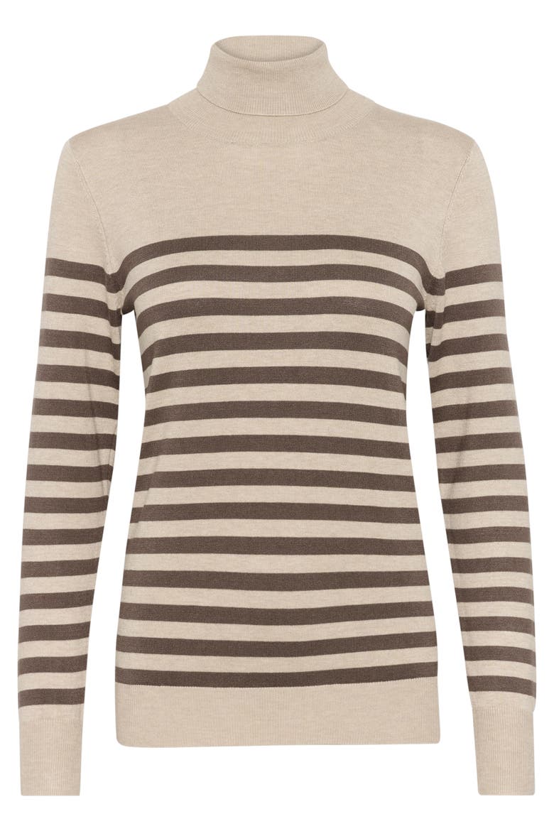 KAlizza Roll Neck Slim Fit Pullover, Alternate, color, Feather Gray/ Brown