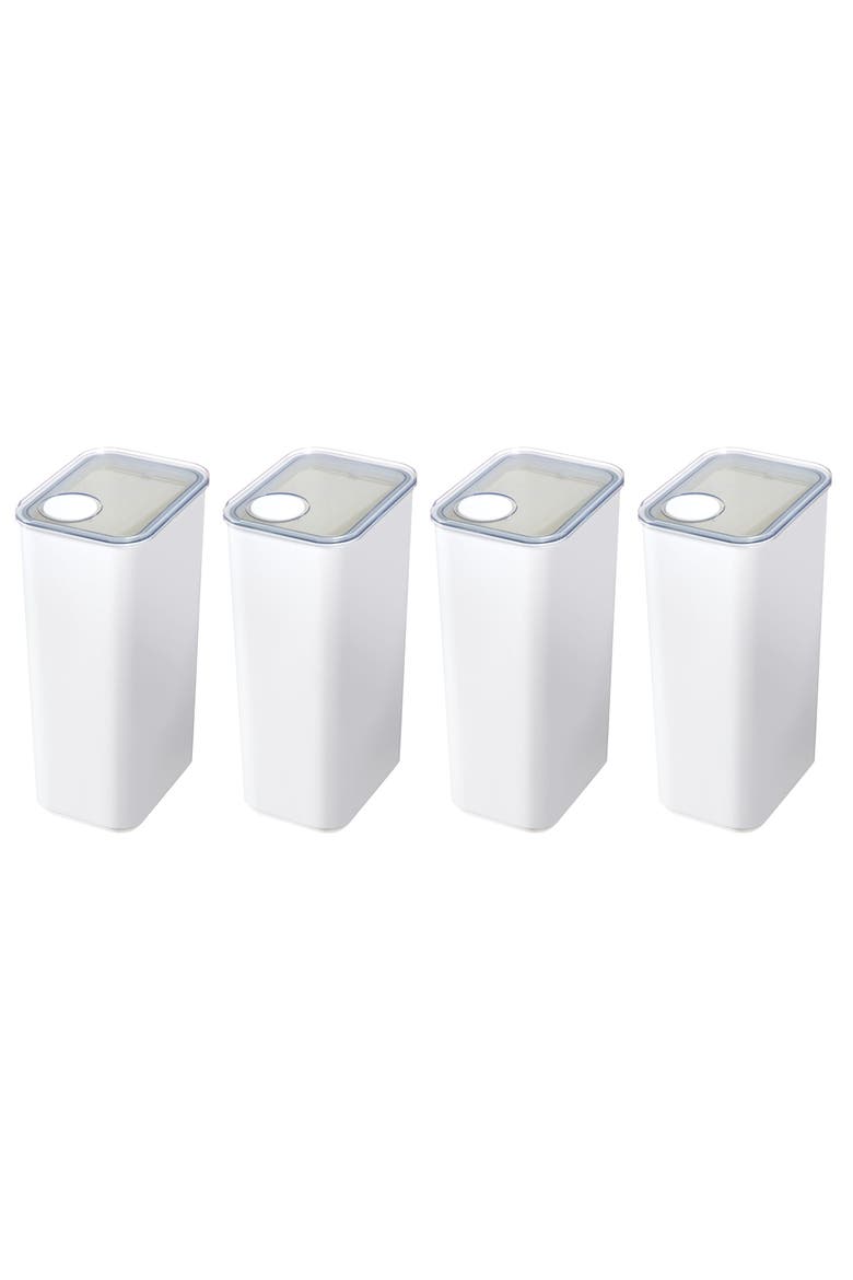 Extra Large Canister with Removable Pour Cap - Set of 4 - White, Main, color, Natural