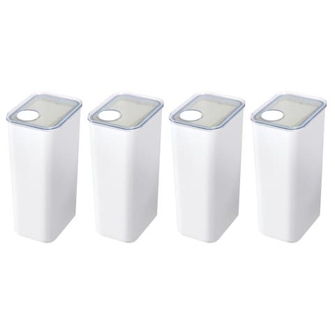 Extra Large Canister with Removable Pour Cap - Set of 4 - White