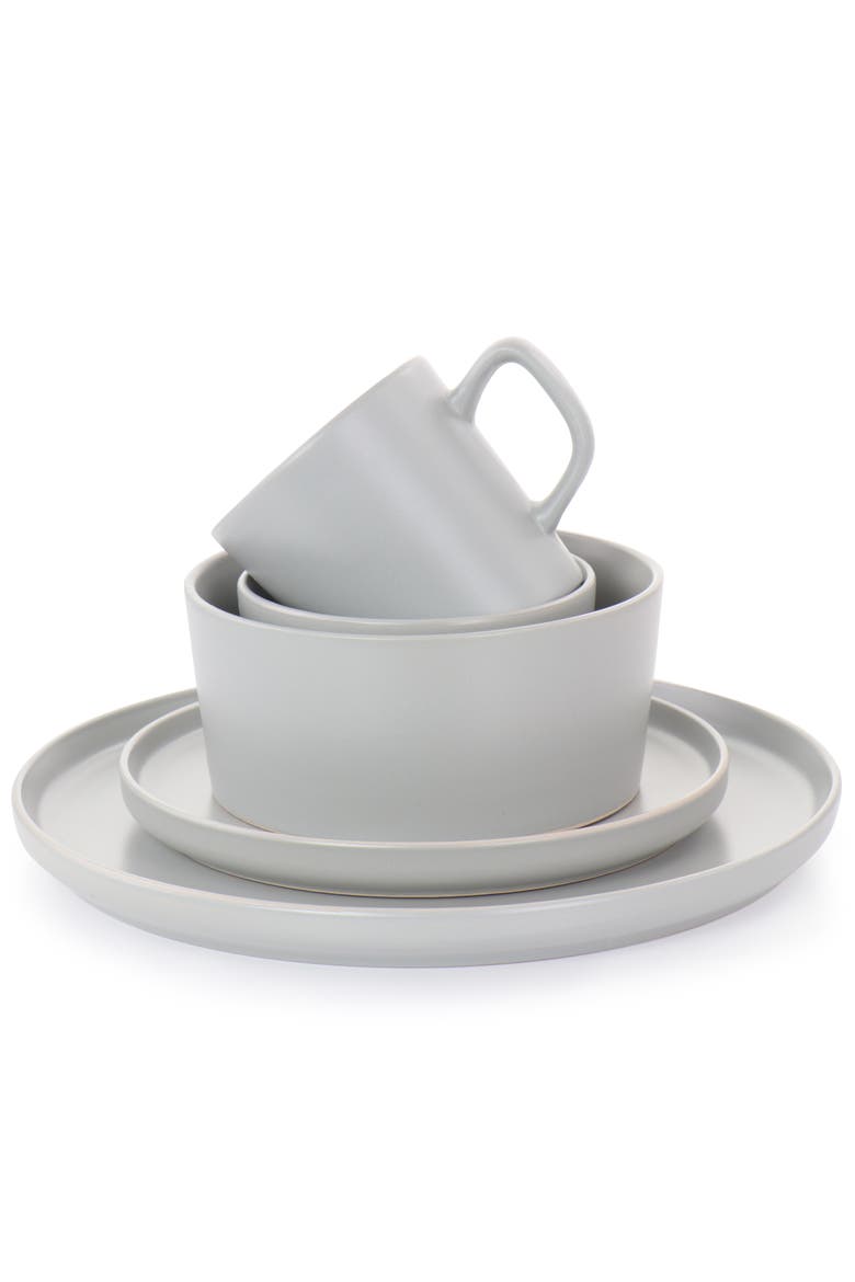 Luxmatte Light Grey 20 Piece Dinnerware Set, Alternate, color, Grey