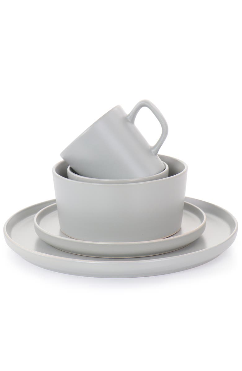 Elama Luxmatte Light Grey 20 Piece Dinnerware Set, Alternate, color, Grey