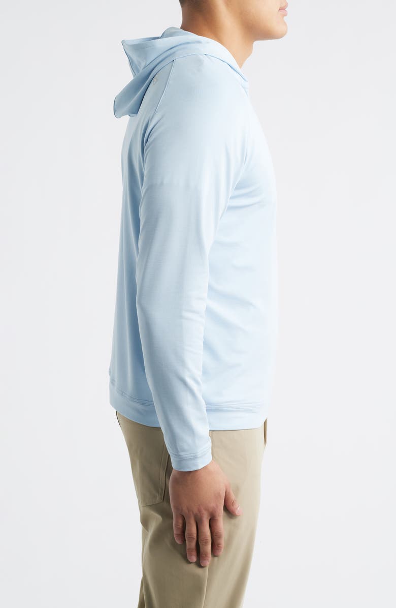 Peter Millar Pine Performance Quarter Zip Hoodie, Alternate, color, Stream Blue