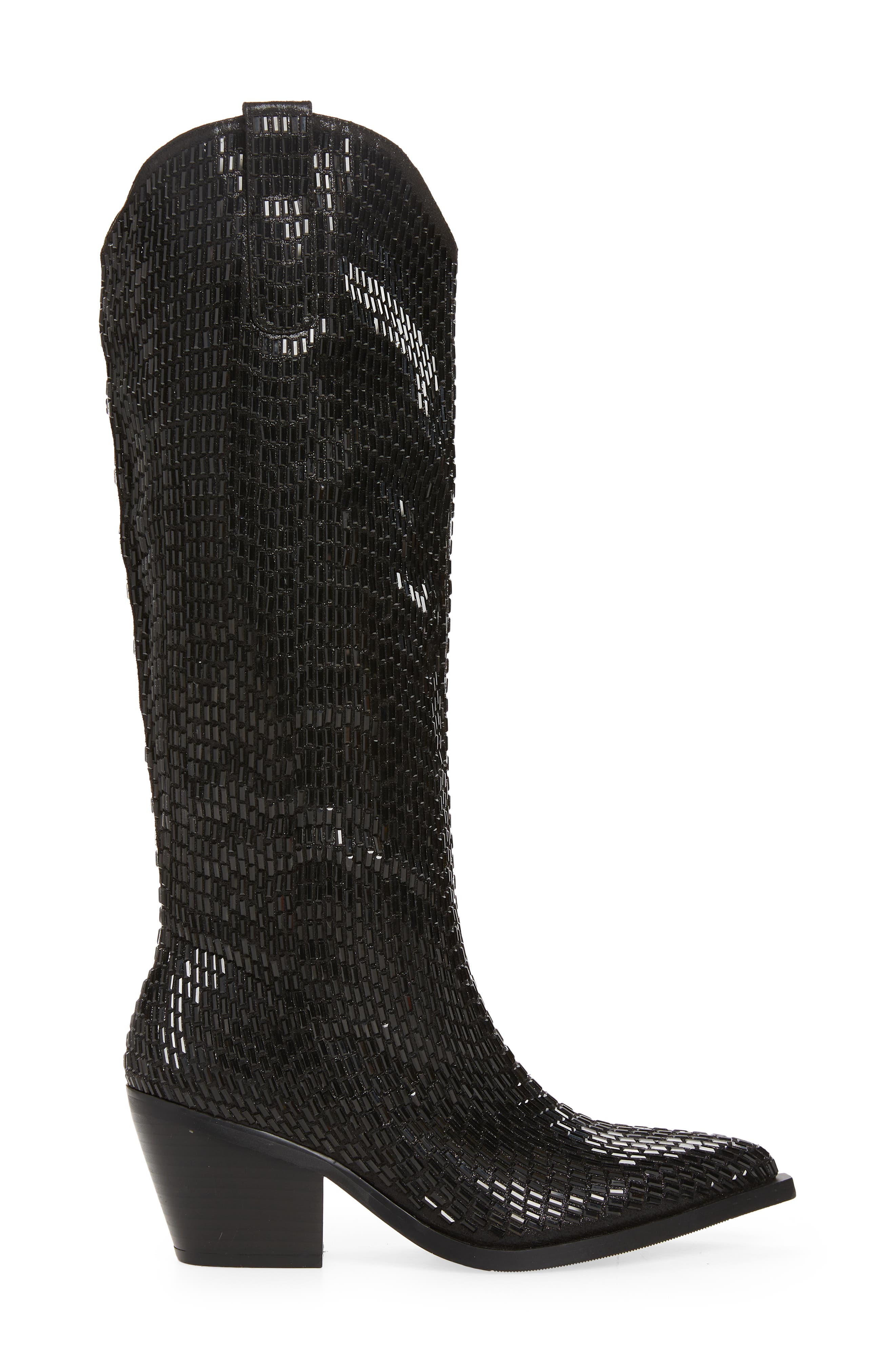 Driven Crystal Western Boot, Alternate, color, BLACK