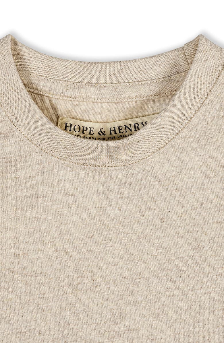 Hope & Henry Kids' Organic Short Sleeve Henley Tee, Alternate, color, Oatmeal Heather