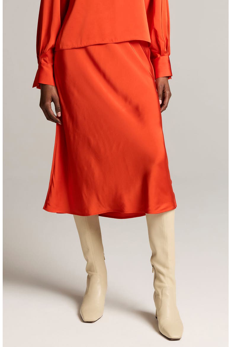 Pull-On Satin Slip Skirt, Main, color, 614CRM-CRIMSON
