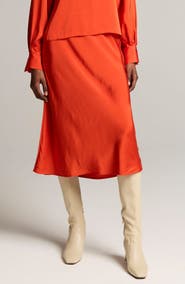 Vince Pull-On Satin Slip Skirt
