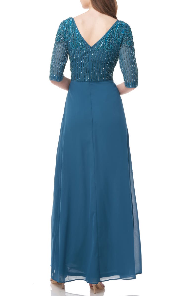 JS Collections JS Collection Opal Beaded Chiffon A-Line Gown, Alternate, color, 