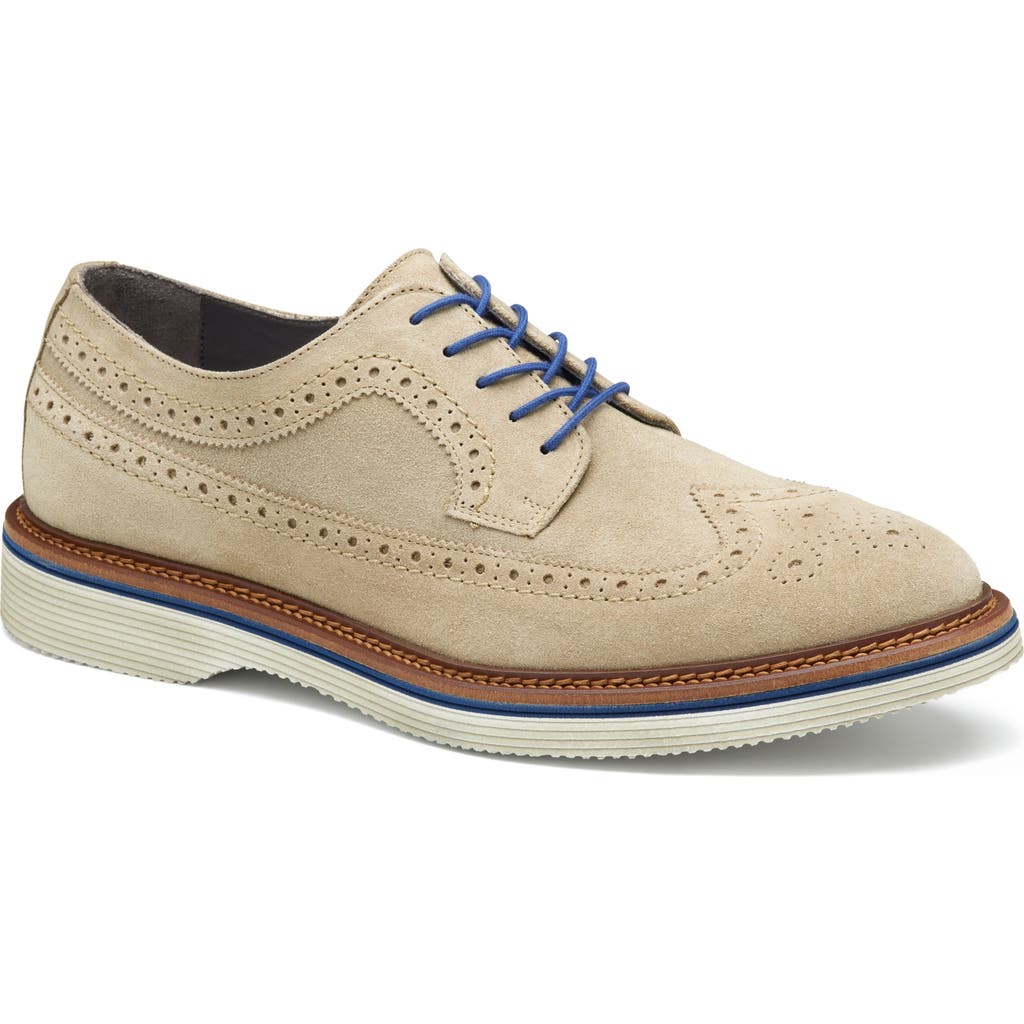 Johnston & Murphy Collection Jenson Wingtip Derby In Taupe Italian Suede