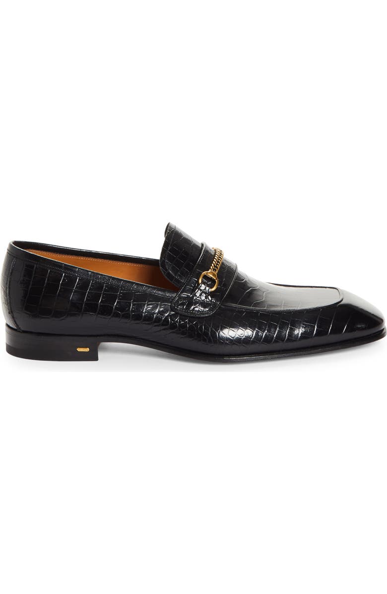 TOM FORD Bailey Chain Detail Loafer, Alternate, color, Black