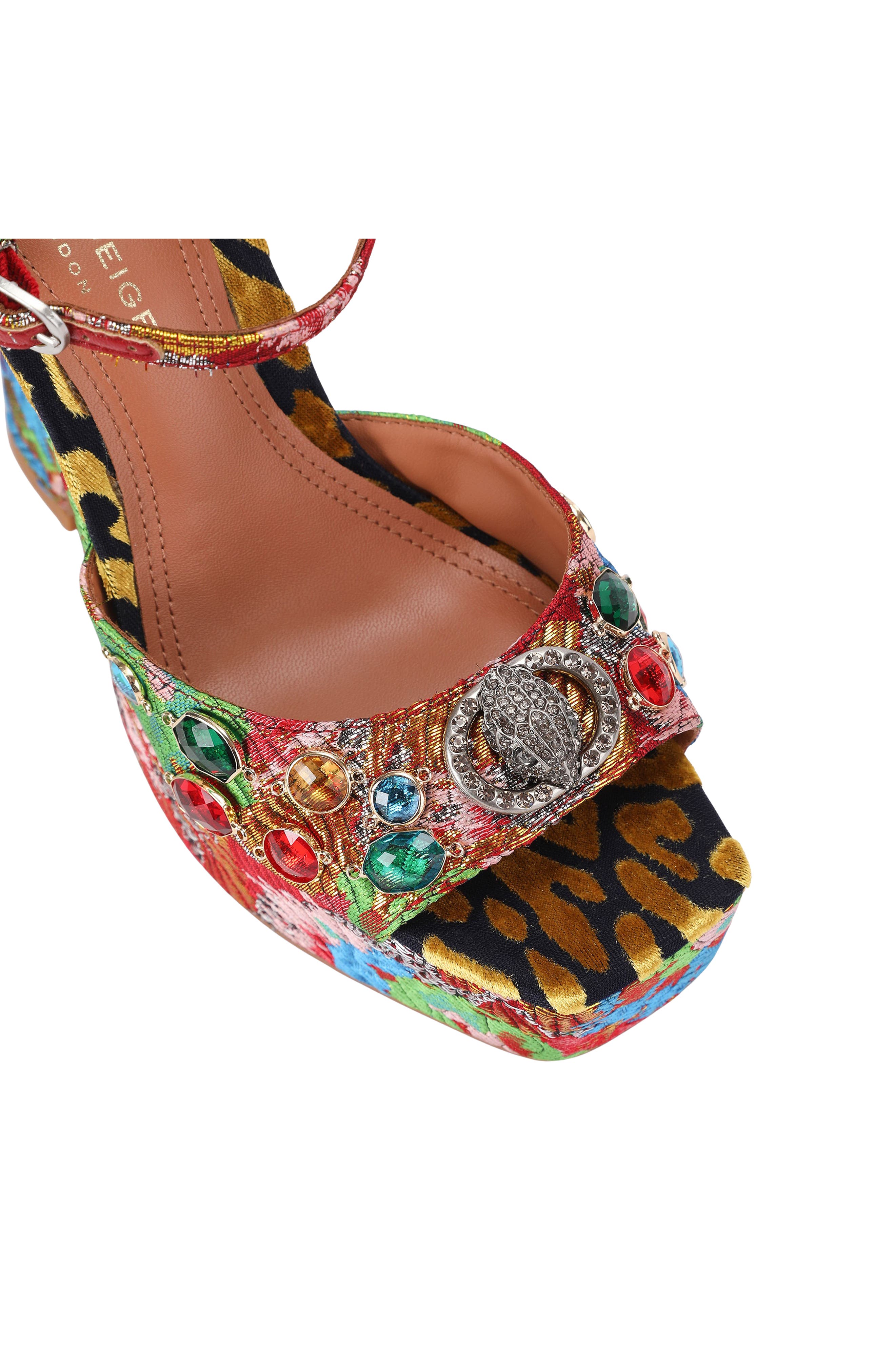 Chelsea Platform Peep Toe Sandal, Alternate, color, OPEN RED