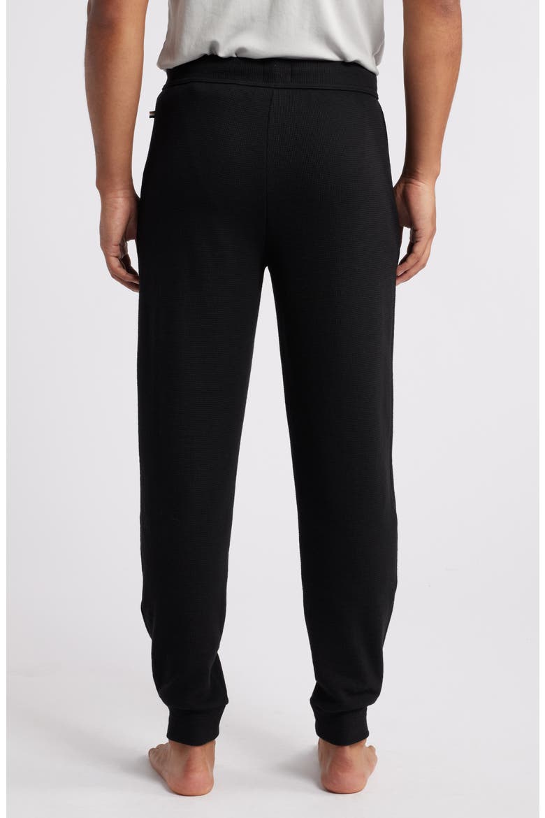 Waffle Cotton Blend Pajama Joggers, Alternate, color, BLACK