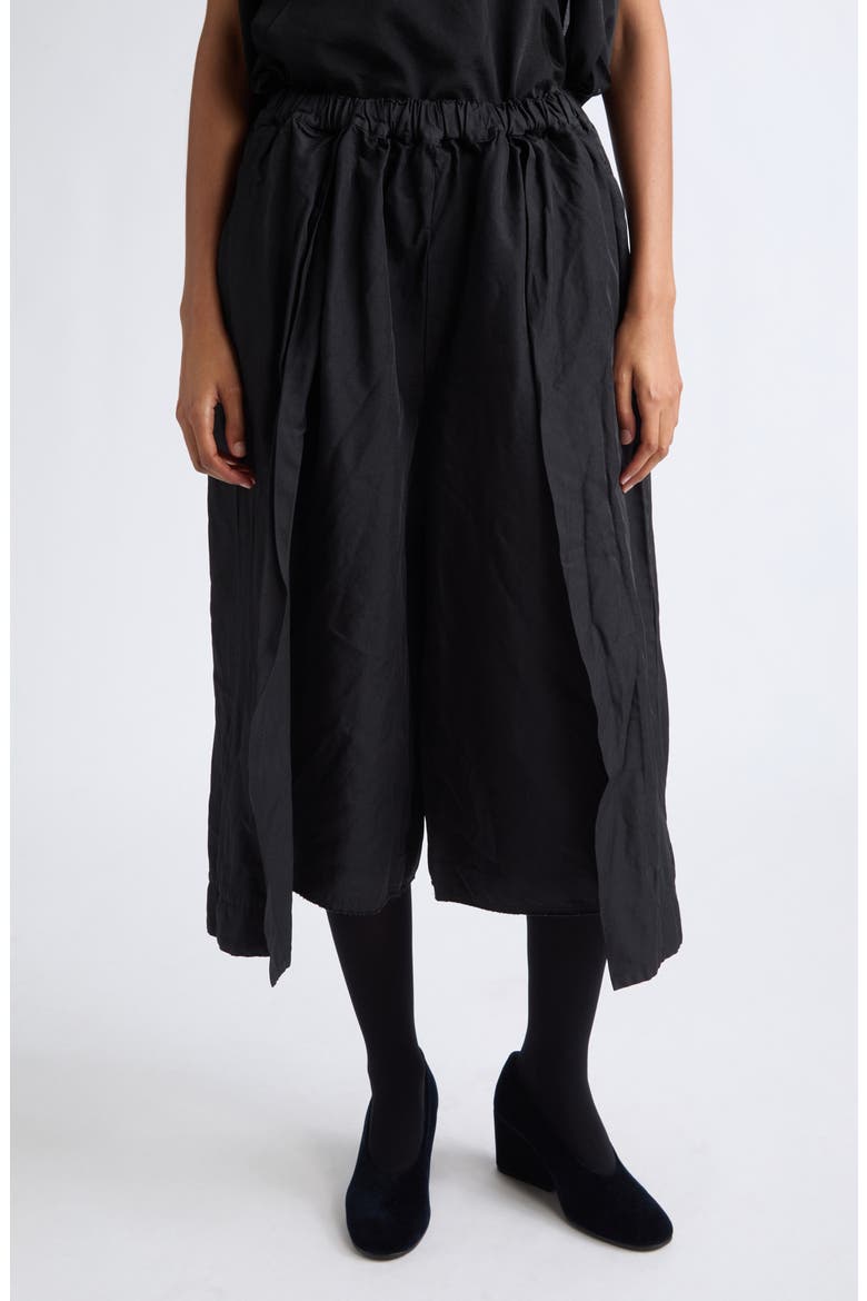 Garment Treated Wide Leg Twill Pants, Main, color, BLACK