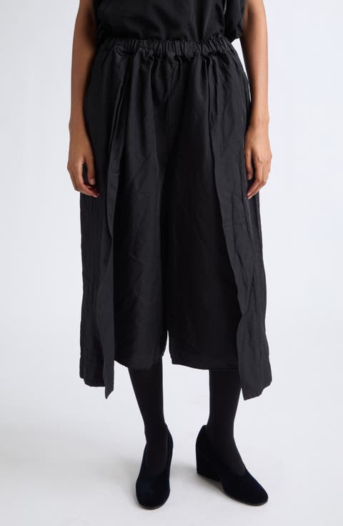 Garment Treated Wide Leg Twill Pants