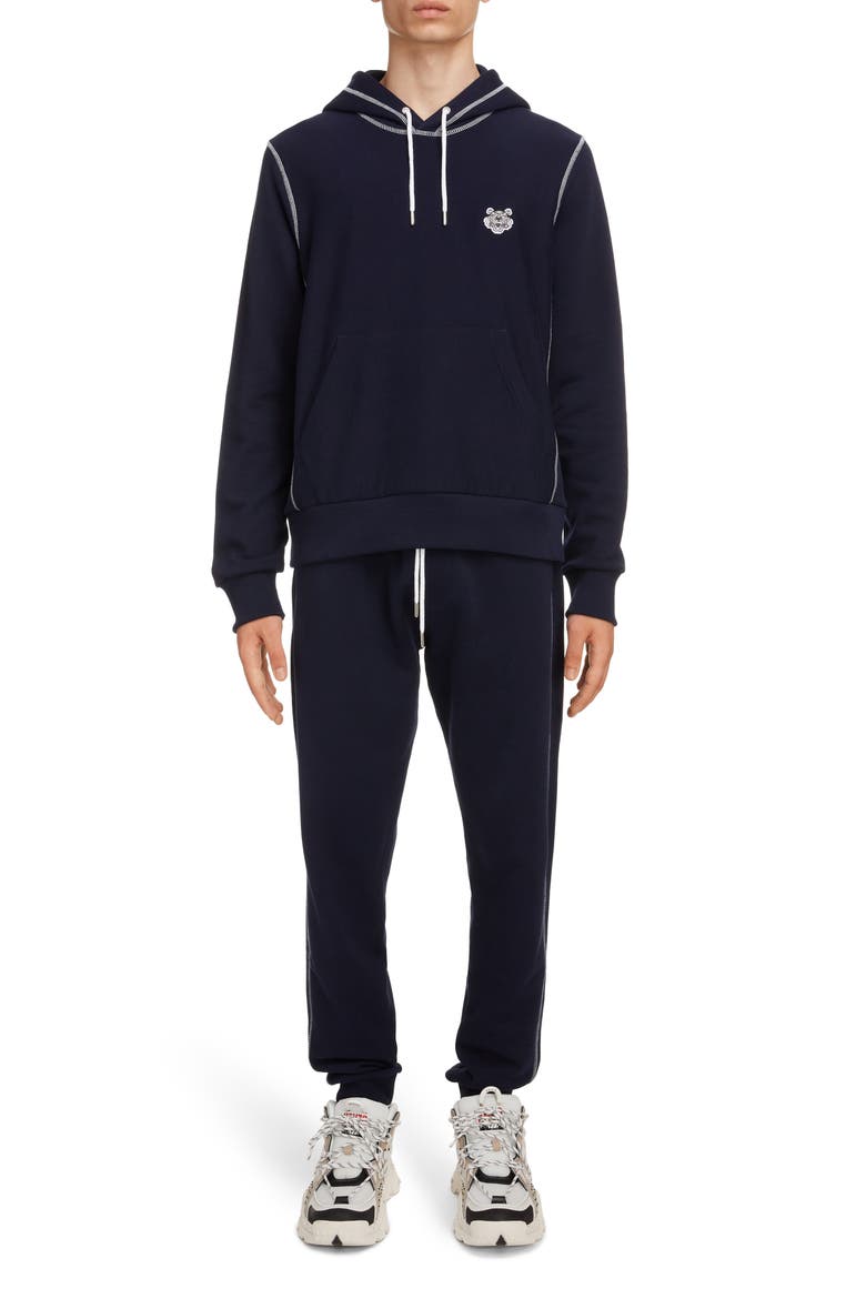 Embroidered Crest Sweatpants, Alternate, color, MIDNIGHT BLUE