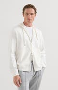 Brunello Cucinelli Techno cotton French terry hooded sweatshirt with zipper