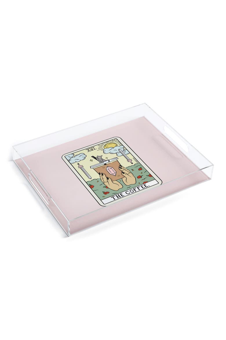 SagePizza Coffee Reading Acrylic Tray, Main, color, WHITE