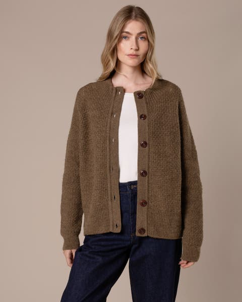 British Wool Moss Stitch Cardigan