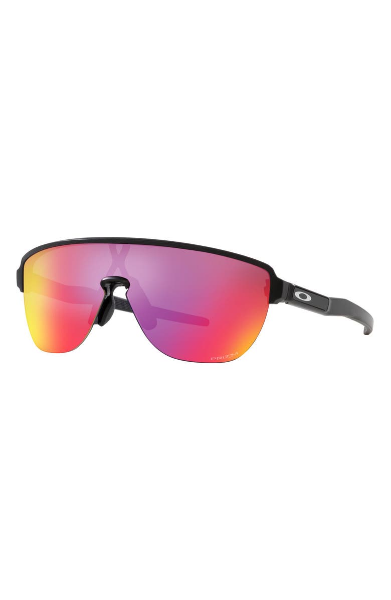 Oakley Corridor 142mm Semi Rimless Prizm<sup>™</sup> Polarized Shield Sunglasses, Alternate, color, Black Grey