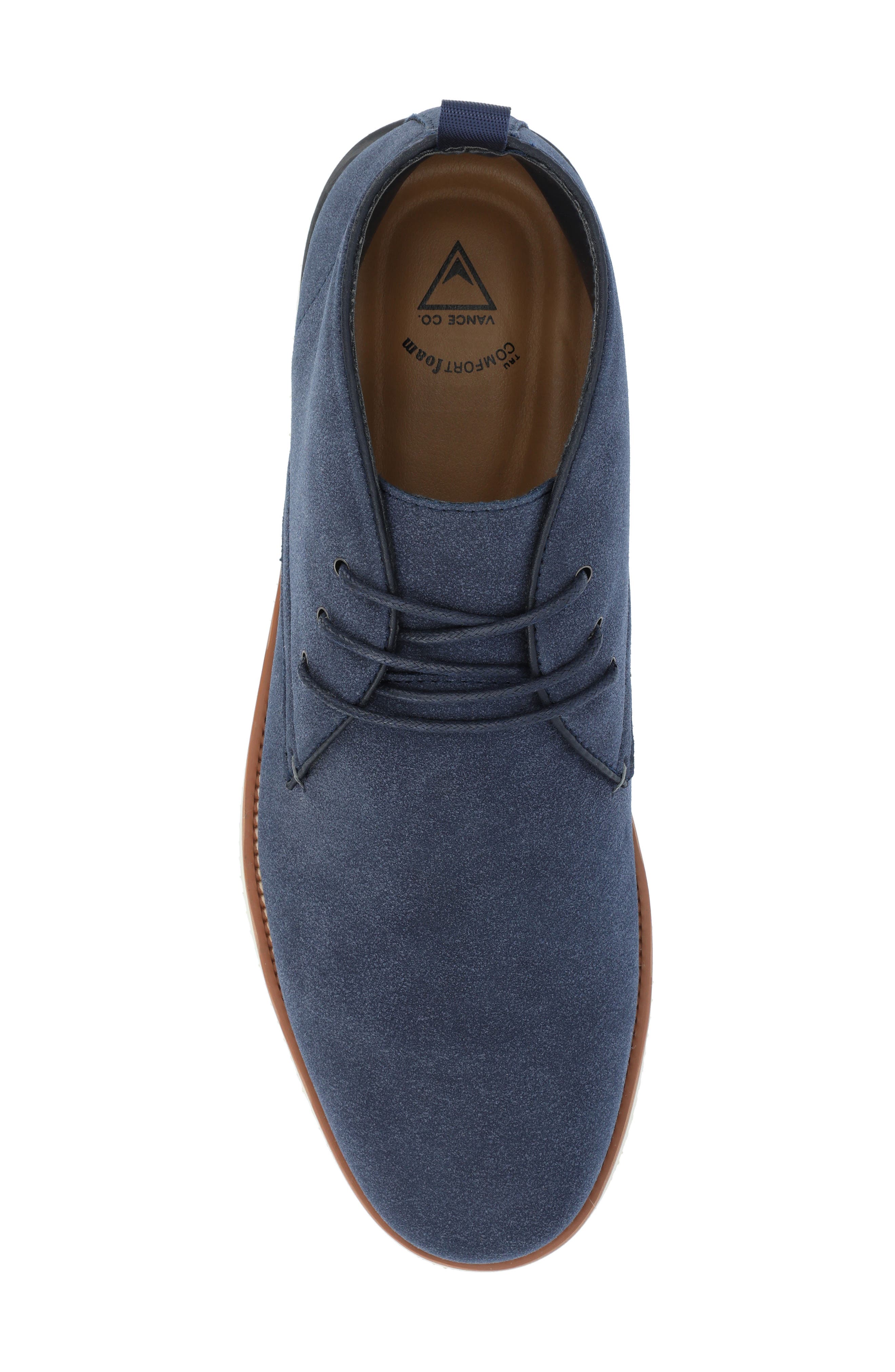 VANCE CO Jimmy Plain Toe Vegan Leather Chukka Boot, Alternate, color, Navy