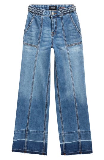 7 For All Mankind Kids' Lotta Wide Leg Jeans In Blue