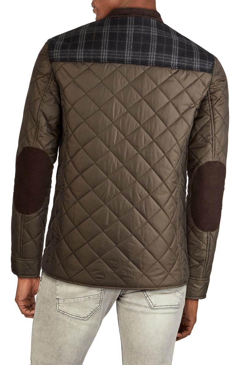 Cole Haan Signature Mixed Media Quilted Jacket, Alternate, color, Olive