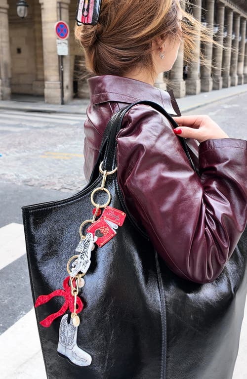 Solar Eclipse Hand Painted Lucky Lighter Key Chain Bag Charm In Red