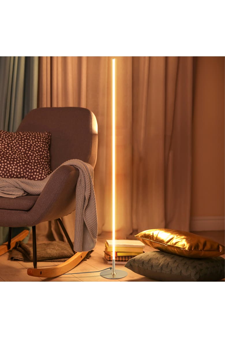 Iris 59.5" LED Integrated Floor Lamp, Alternate, color, Gold