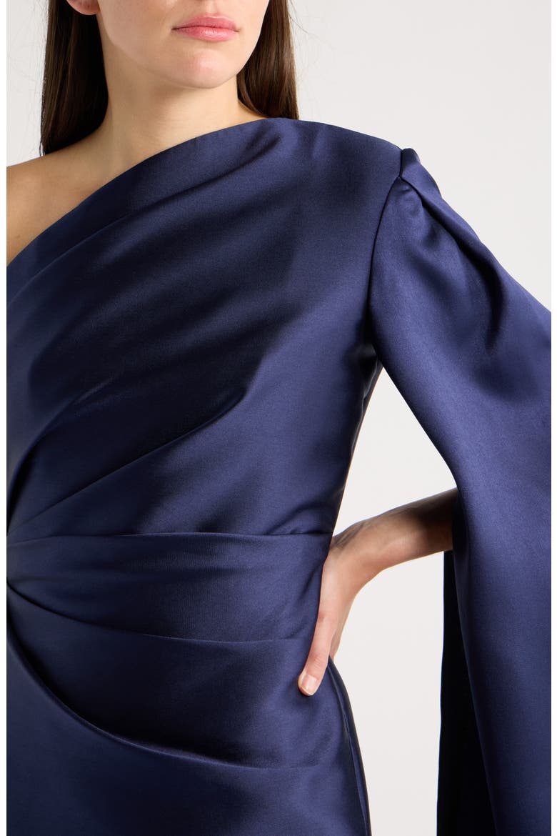 Veya One-Shoulder Gown, Alternate, color, NAVY