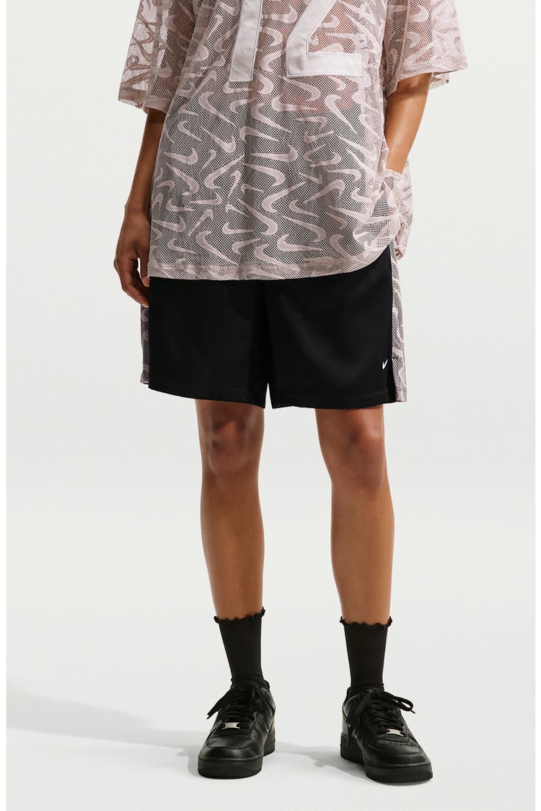 Mesh Panel Shorts, Main, color, BLACK/ CREAM II/ WHITE