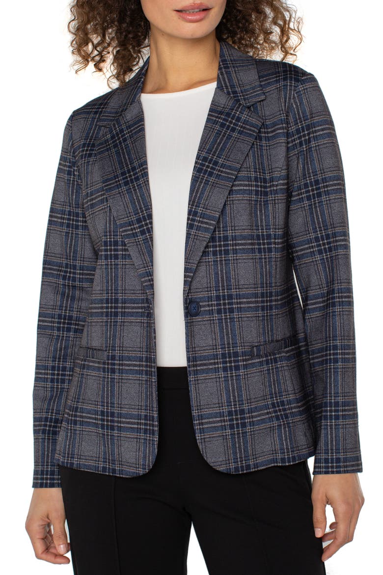 Fitted One-Button Plaid Blazer video