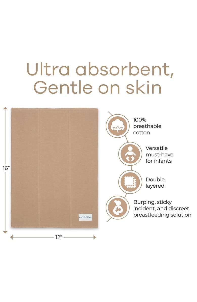 Comfy Cubs Cotton Burp Cloths - Pack of 10, Alternate, color, Cedar