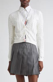 Thom Browne Semisheer Baby Cable Knit Cardigan