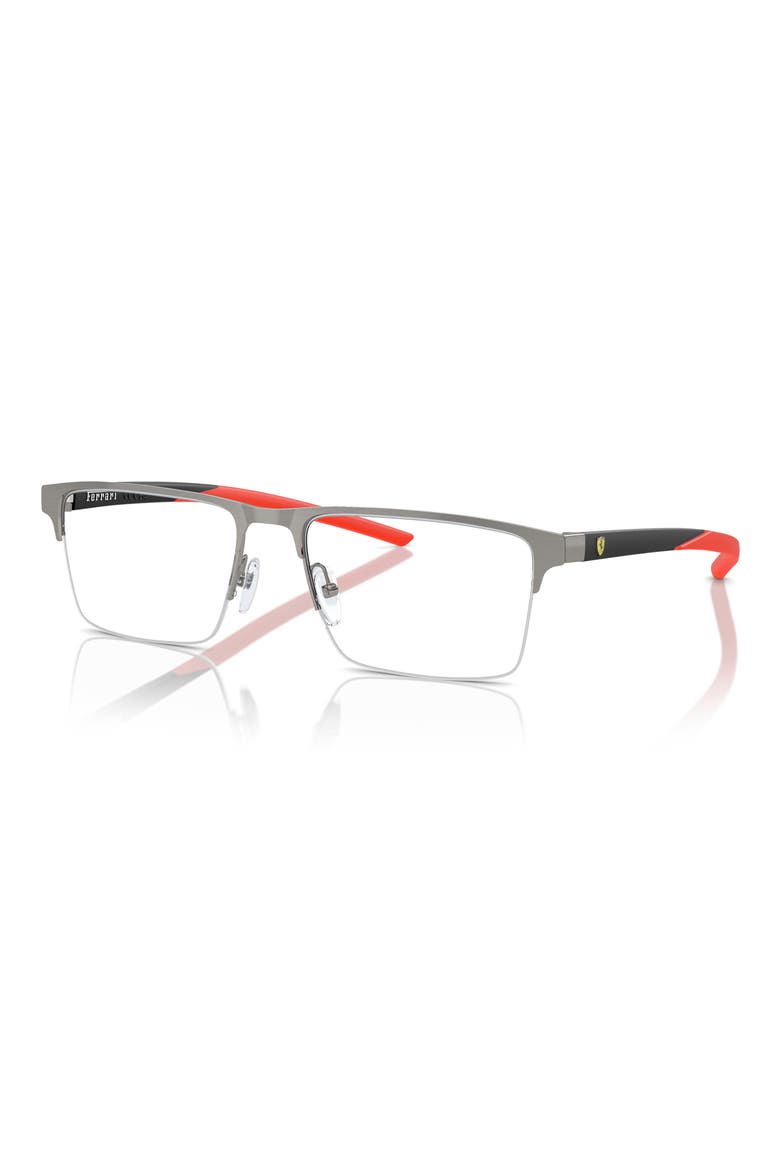 55mm Pillow Optical Glasses, Alternate, color, GUNMETAL BRUSHED / DEMO LENS