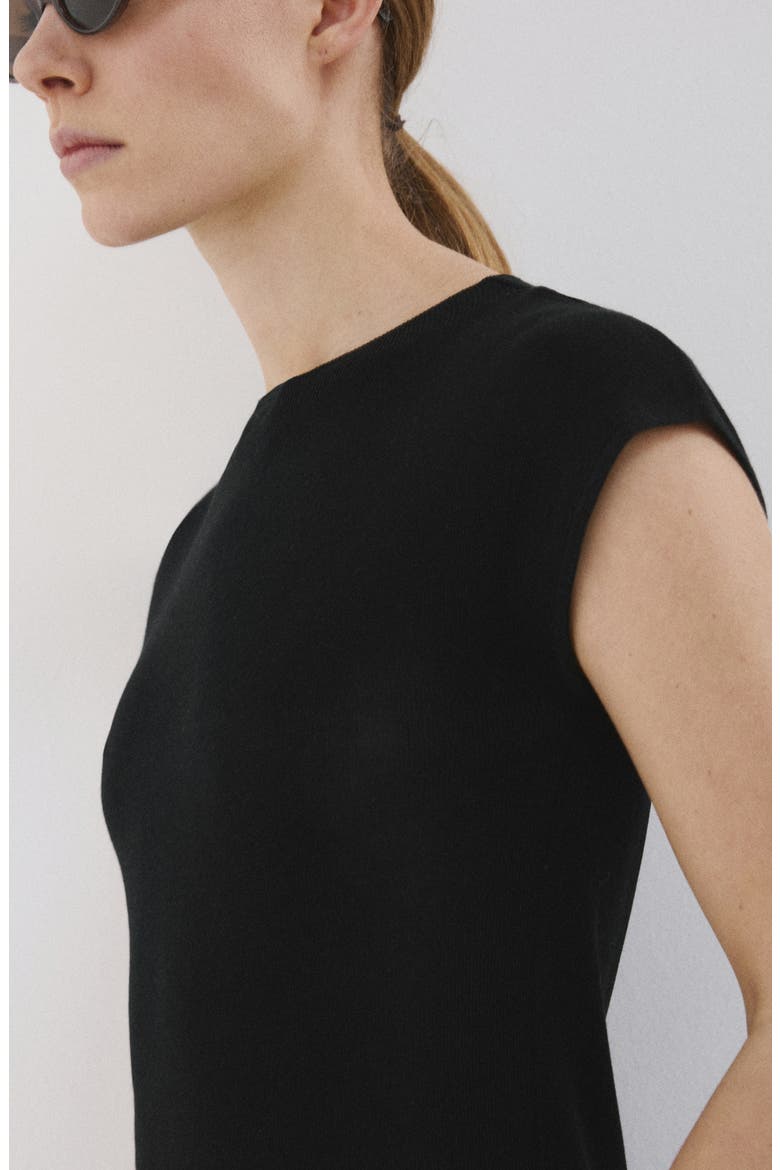 Cutout Back Sweater, Alternate, color, BLACK