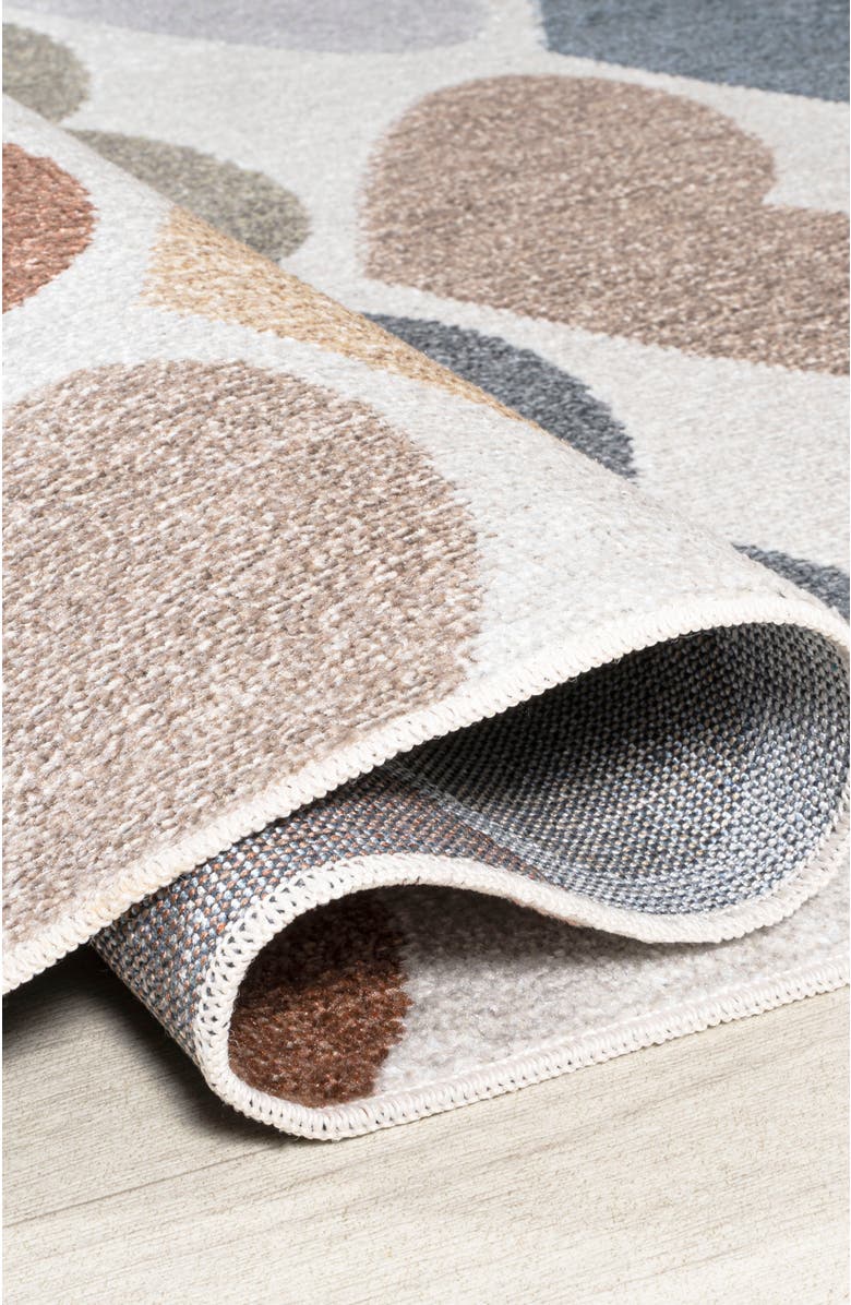 JONATHAN Y Dila Modern Hearts Geometric Machine-Washable Area Rug, Alternate, color, Ivory/Blue/Orange