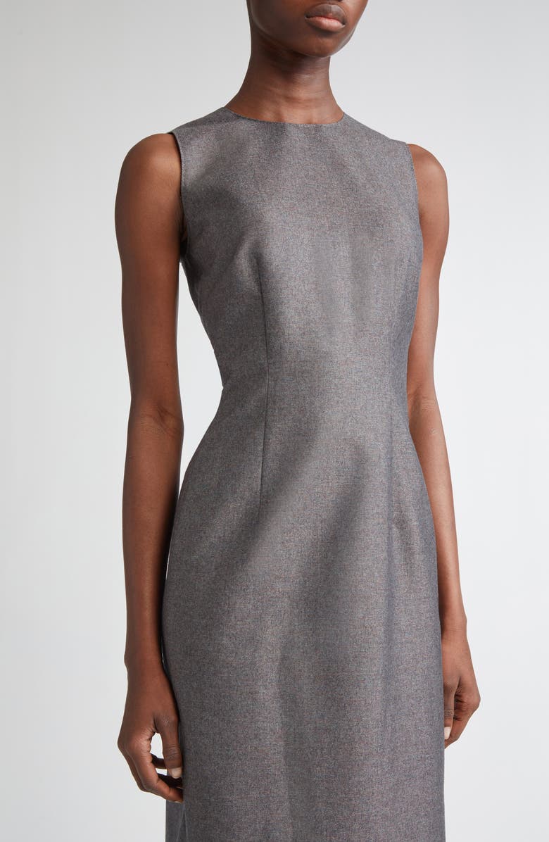 Lafayette 148 New York Harpson Sleeveless Pixelated Wool Blend Twill Sheath Dress, Alternate, color, Cinder Multi