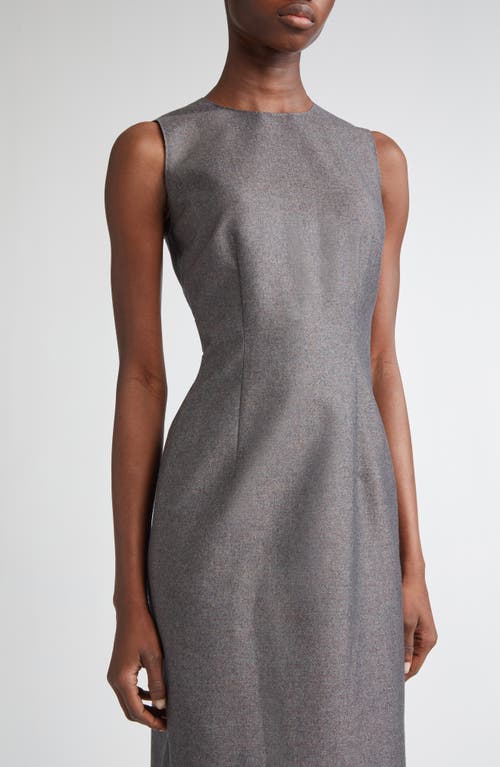 Lafayette 148 New York Harpson Sleeveless Pixelated Wool Blend Twill Sheath Dress In Gray