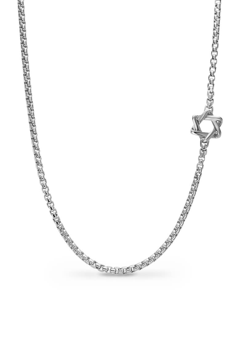 Star of David Station Necklace in Sterling Silver, 3.6mm, Main, color, SILVER