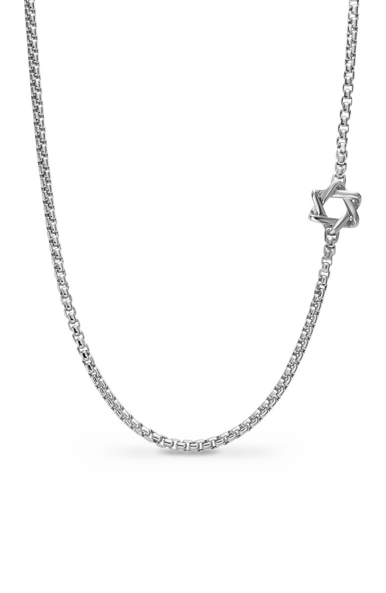 David Yurman Star of David Station Necklace in Sterling Silver, 3.6mm, Main, color, Silver