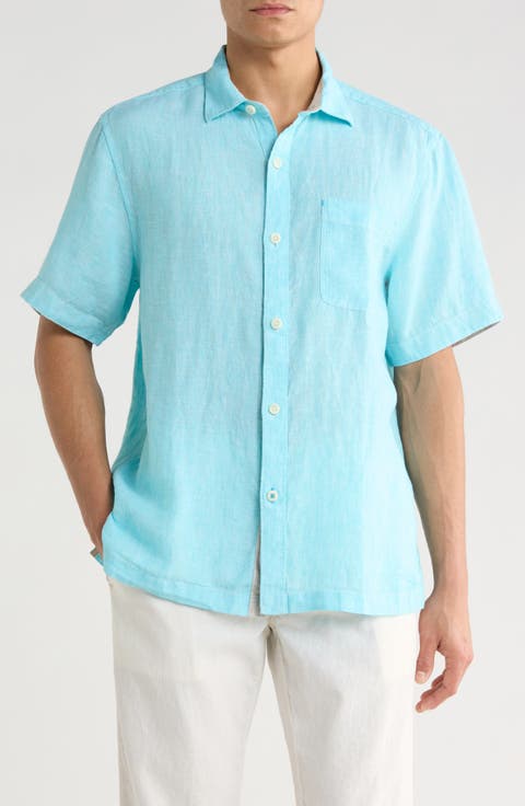 Paradise Breezer Short Sleeve Linen Button-Up Shirt