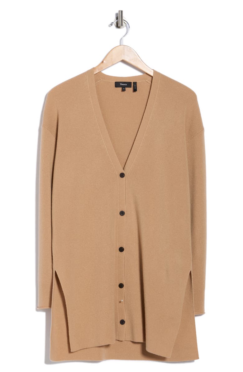 Theory Wool & Cashmere Long Cardigan, Alternate, color, New Camel