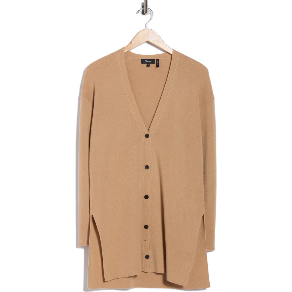Theory Wool & Cashmere Long Cardigan In Brown